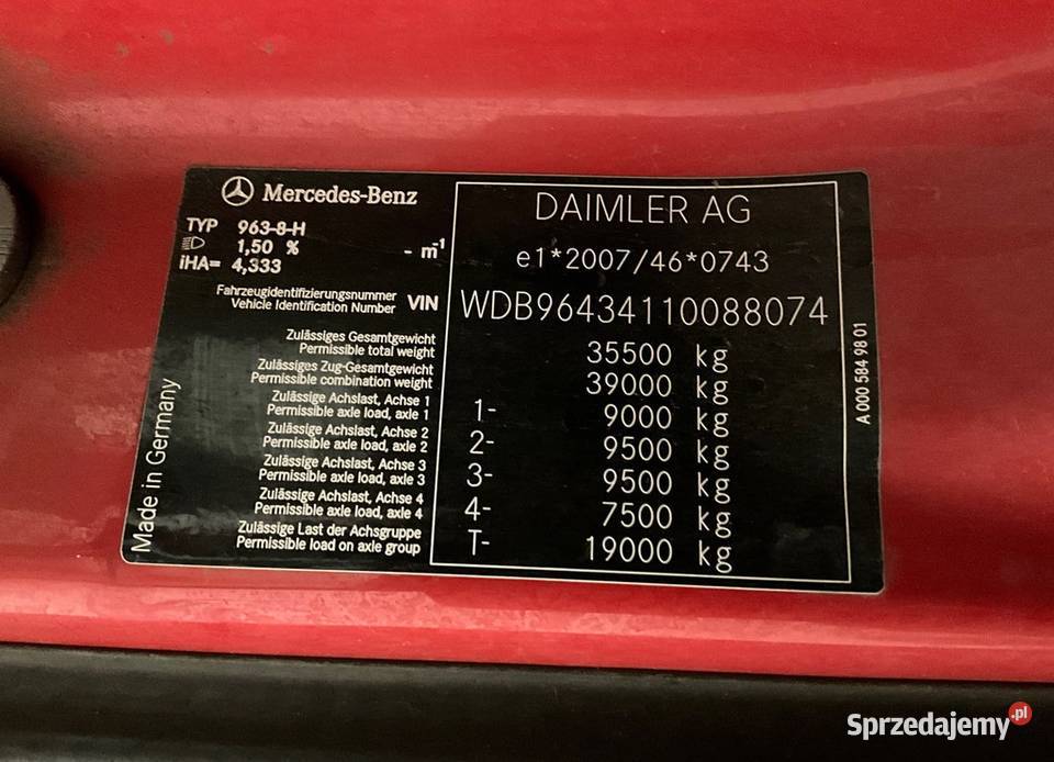 BETONIARKA 9m Mercedes eur 6 czerwony Warszawa