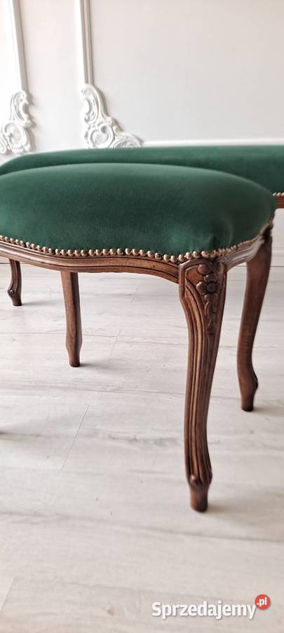 Stylowa pufa podnóżek stołek butelkowa zieleń Fotele Szczecin