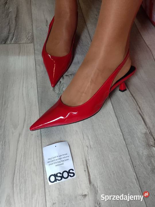 40 ASOS Design Czerwone czółenka z odkrytą piętą małopolskie Kraków