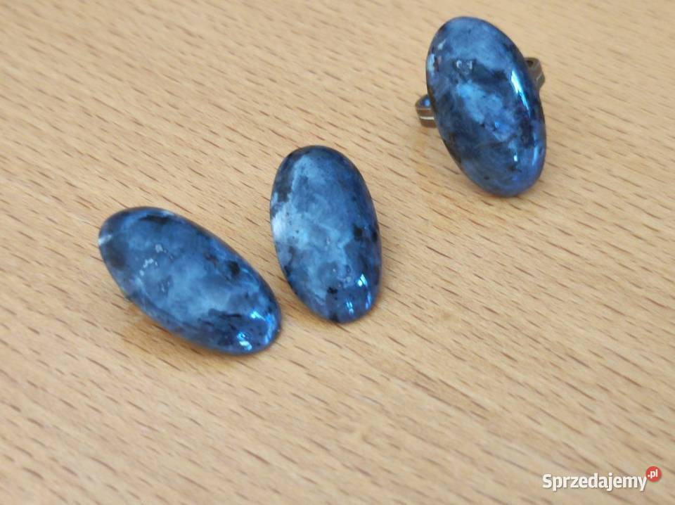 norweski kamień księżycowy pierścionek klipsy Kielce