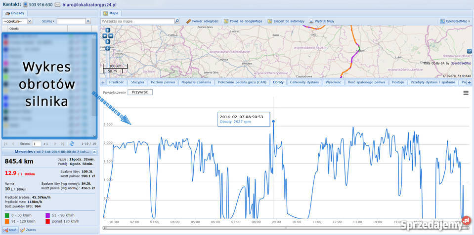 GPS Lokalizator Monitoring Pojazdów Kontrola