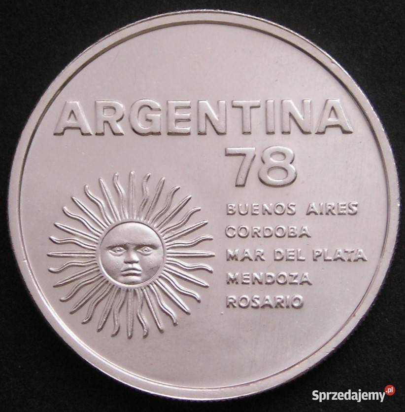 ARGENTYNA 1000 PESOS 1978 MŚ MUNDIAL SREBRO Łódź