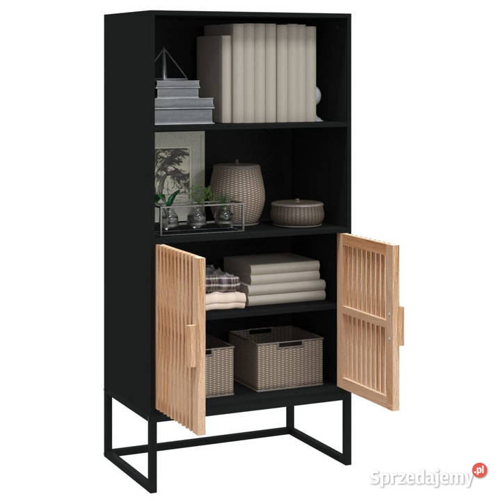 Wysoka szafka czarna 60x35x125 materiał Warszawa