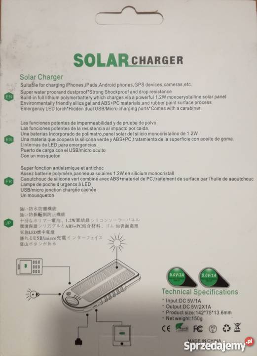Powerbank Słoneczny 5000 PB14 Telefony i Akcesoria łódzkie Łódź