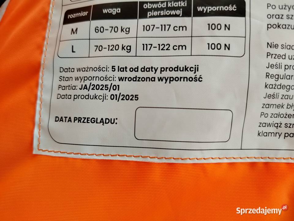 Kamizelka asekuracyjna kapok do sportów wodnych