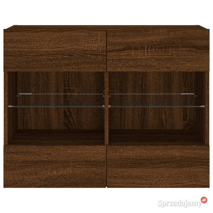 Ścienna szafka TV z LED brązowy dąb 785x30x605 Warszawa