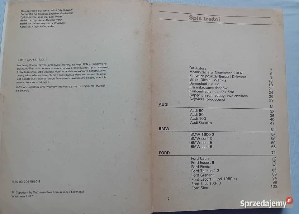 Zdzisław Podbielski Pojazdy Republiki Federalnej Antykwariat Koźminek