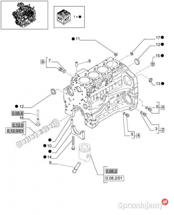 Holland T6010 Blok cylindra 2830738 Jastrzębniki sprzedam