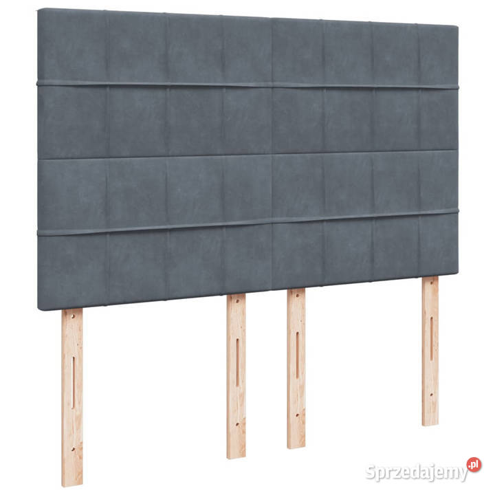Łóżko kontynentalne z materacem ciemnoszara 144cm