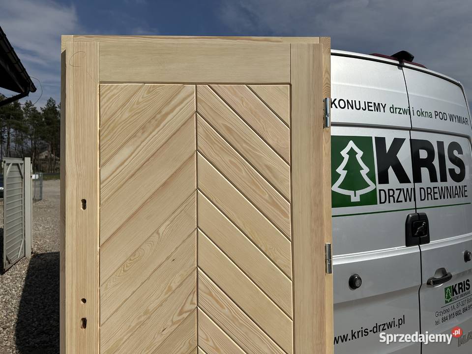 DRZWI RĘKI DREWNIANE ZEWNĘTRZNE 40 sztuk CAŁA kujawsko-pomorskie Grzybno