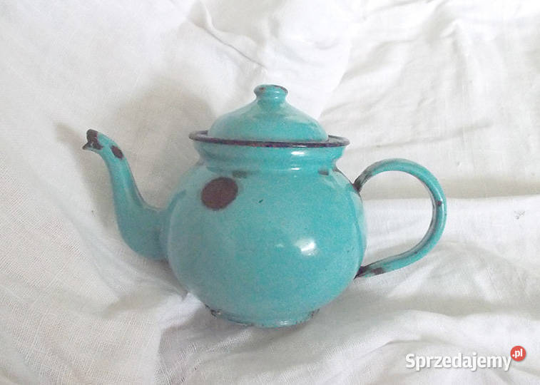 prl dzbanuszek z metalu turkusowy dzbanuszek pomorskie Gdańsk