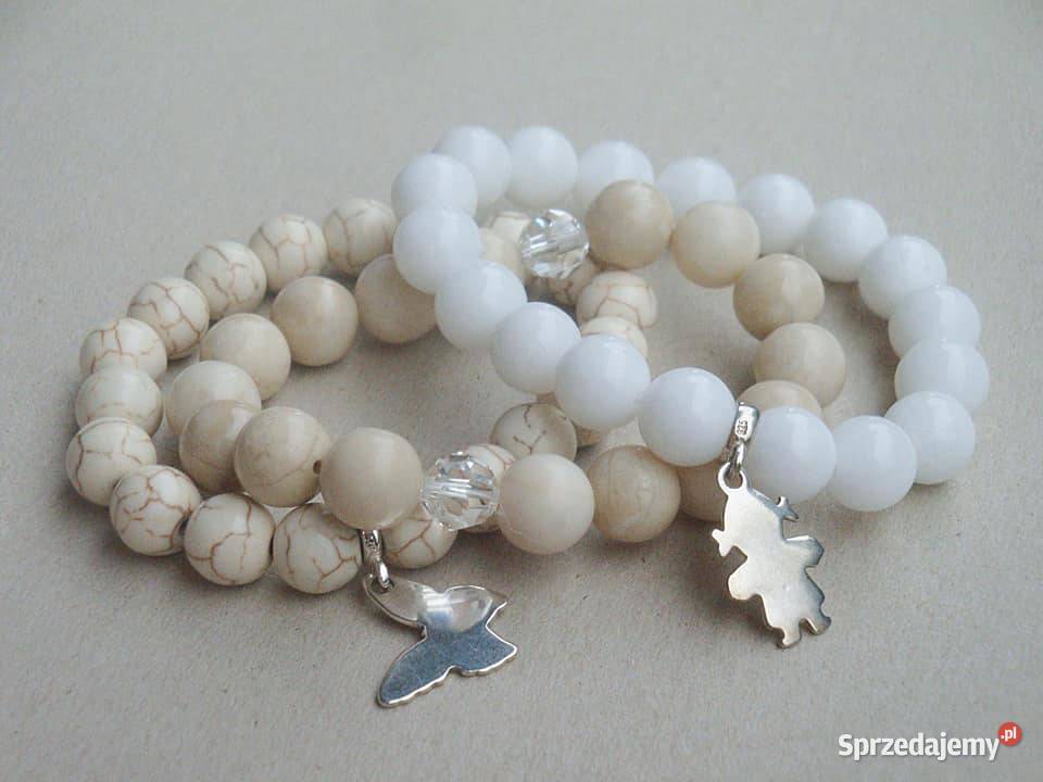 Trzy bransoletki z AgatuHowlituKamieni Kielce