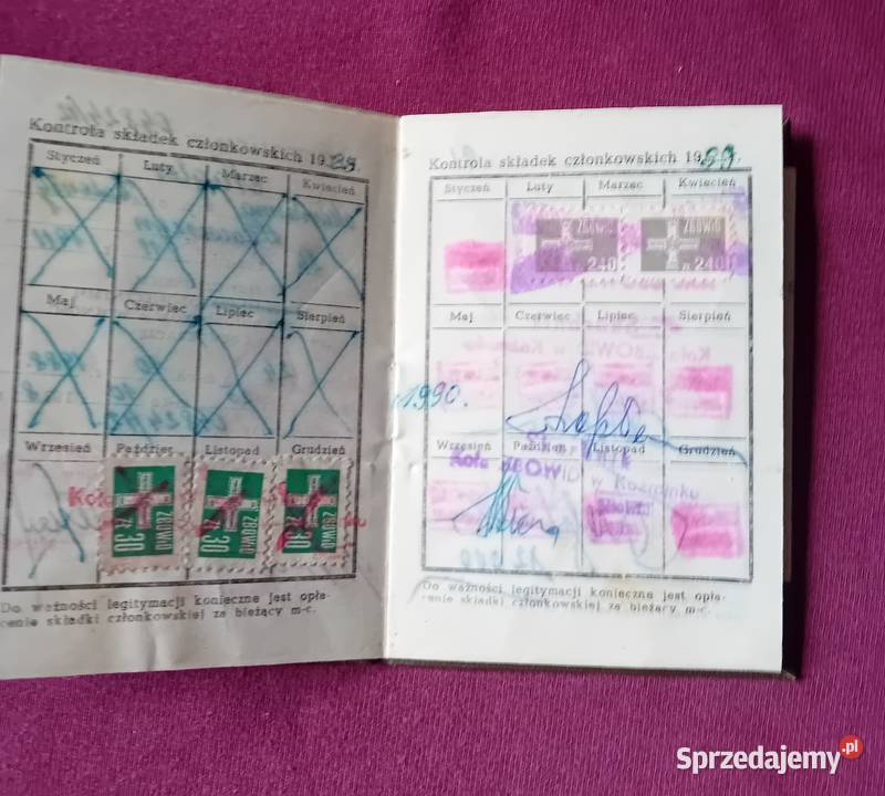 Legitymacja członkowska ZBOWiD Kalisz 1988 r Koźminek sprzedam