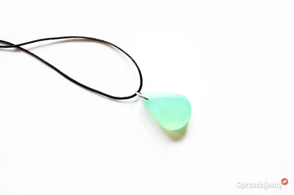 Zielony wisiorek łezka handmade 25 jasny prosty Zegarki i Biżuteria Warszawa sprzedam