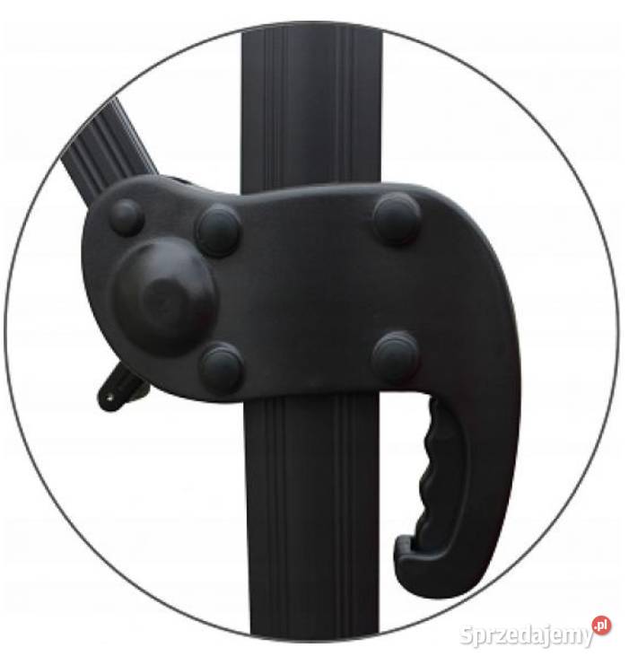 Parasol ogrodowy Roma 300x300 pokrowiec szay czarny Łęczyca