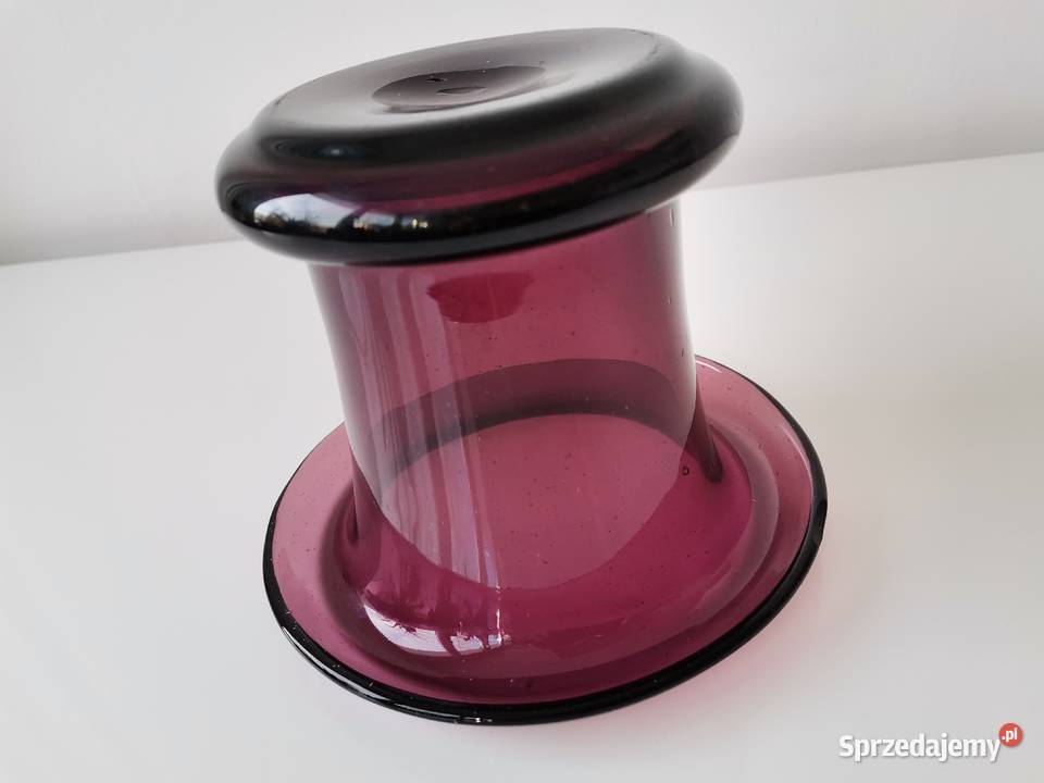 Stary fioletowy wazon forma szklana soczewka Porcelana i szkło Katowice