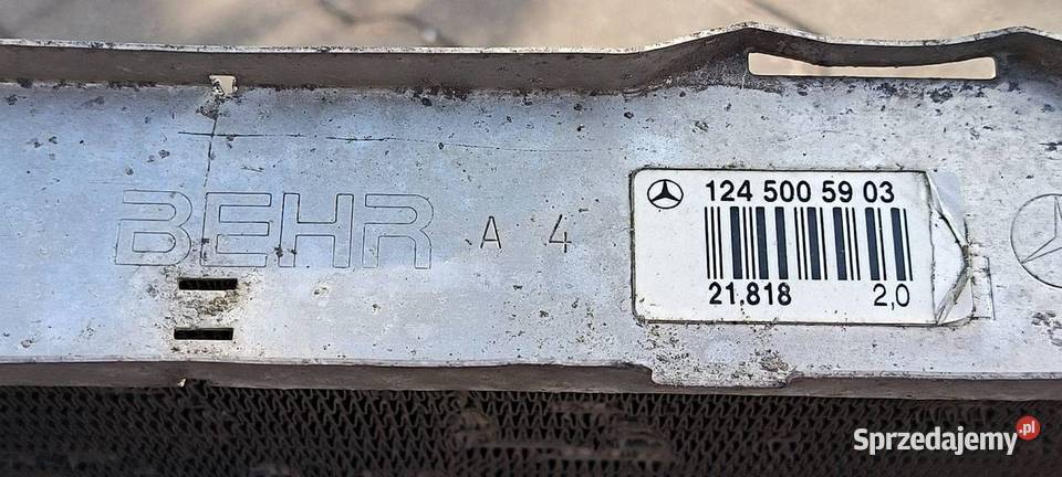 CHŁODNICA WODY MERCEDES W124 1245005903 osobowe Lipno
