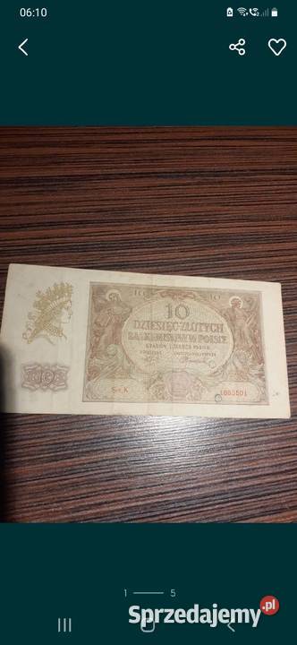 Banknot 10 z 1940 roku Numizmatyka małopolskie Tarnów sprzedam