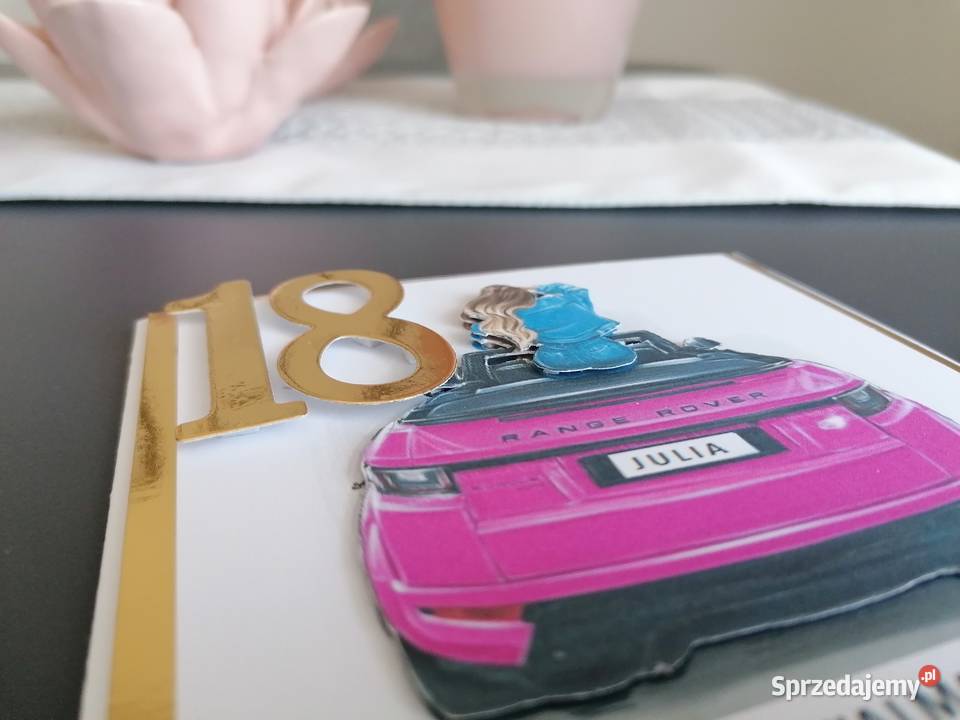 Kartka 3D w kopercie z okazji 18 urodzin Rękodzieło Strzebiń