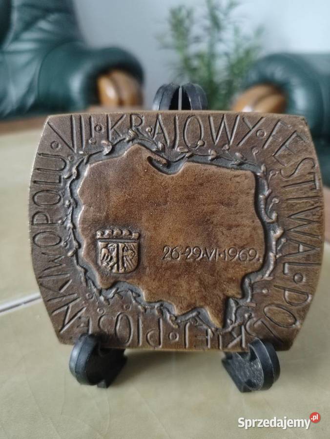 Plakieta z brązu UNIKAT VII KRAJOWY FESTIWAL Janów Lubelski