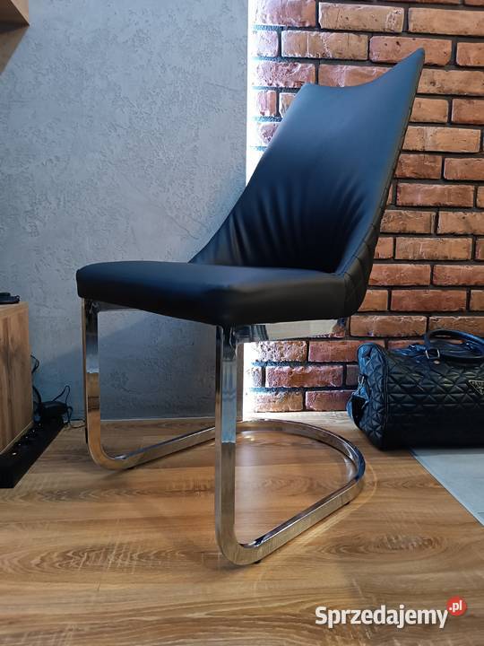 4 Krzesła Glamour 2 czarne i 2 białe Polski Skaj Lublin