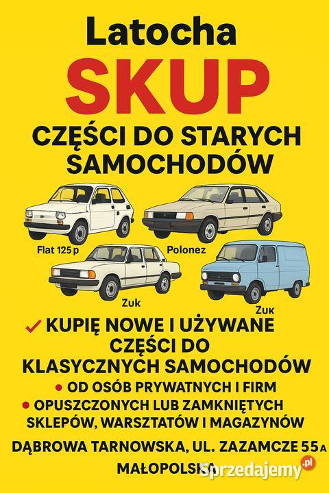 Skup części NOWE i używane Fiat 126p 125p Żabno