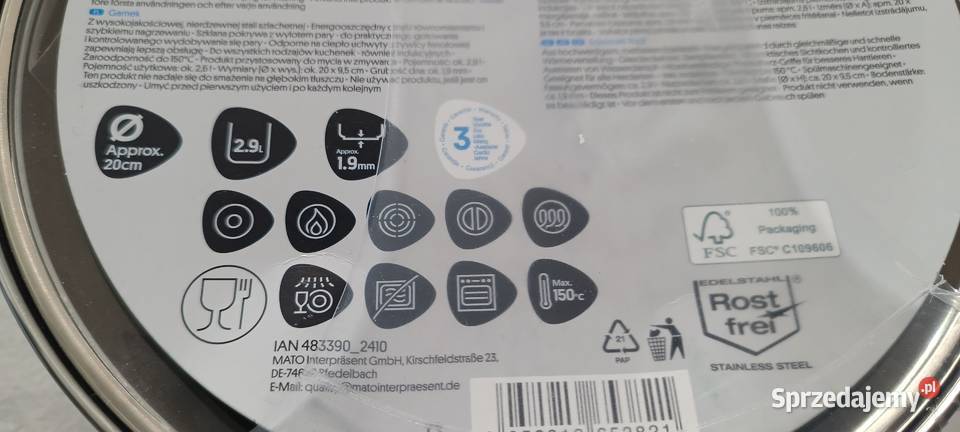 SILVERCREST Garnek ze stali szlachetnej 20 26 L Ełk