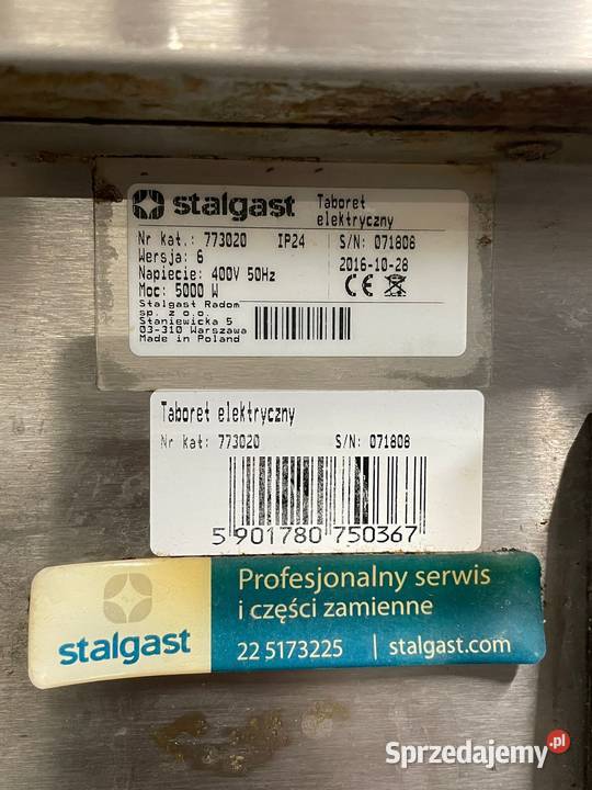 Sprzedam taboret elektryczny Stalgast Lublin Gastronomia Kozubszczyzna