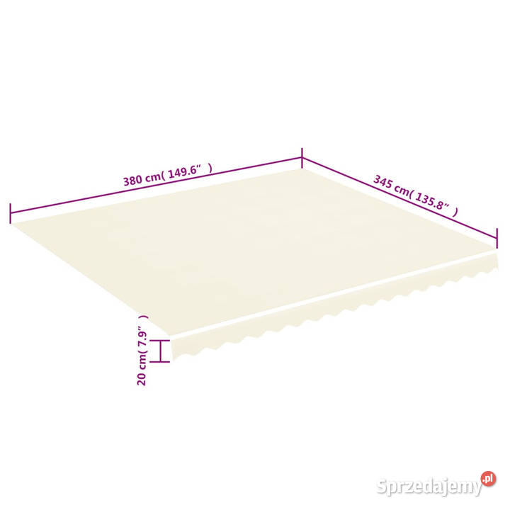 Zapasowa tkanina na markizę kremowa 4x35 m mazowieckie Warszawa