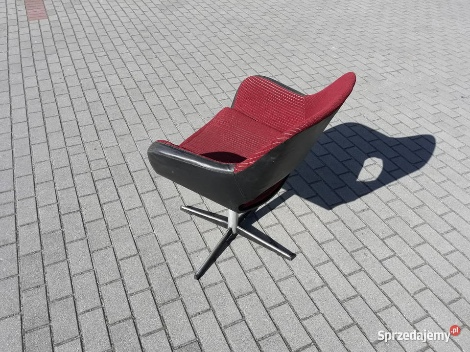 Fotel obrotowy muszelka PRL Vintage design lata Gdynia