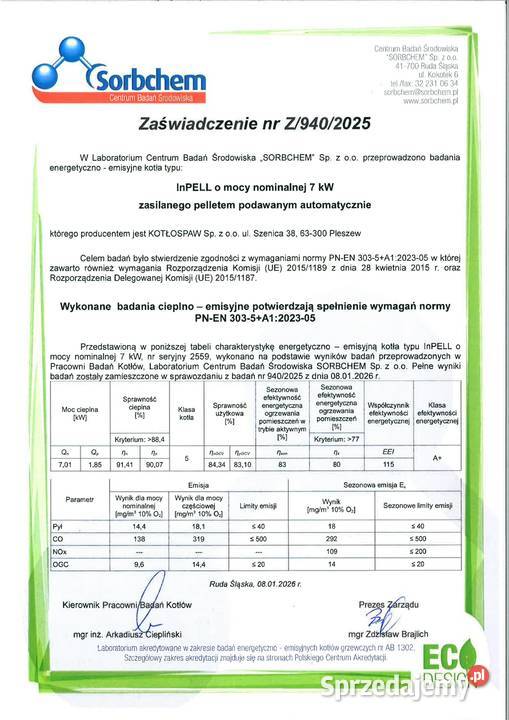 Kocioł Kotłospaw InPell BASIC 7 kW kujawsko-pomorskie Golub-Dobrzyń