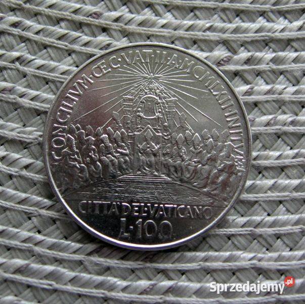 Watykan 100 Lirów 1962r Sobór Watykański II Jan Kalisz