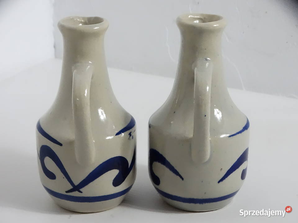 Komplet Ceramicznych Dzbanków na Olej i Ocet Dzbanki, karafki i mleczniki Biłgoraj