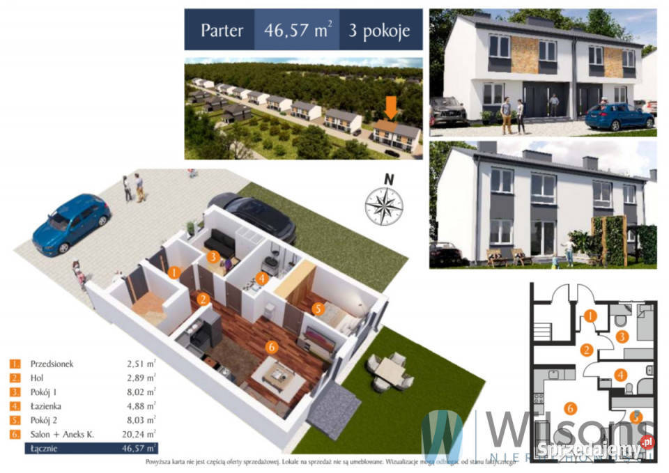 Ogłoszenie mieszkanie Ciemne 4657m2 3 pokojowe mazowieckie