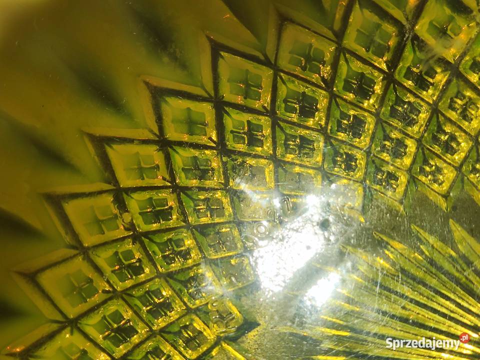 Szkło uranowe George Davidson talerz miska 1895r małopolskie Kraków