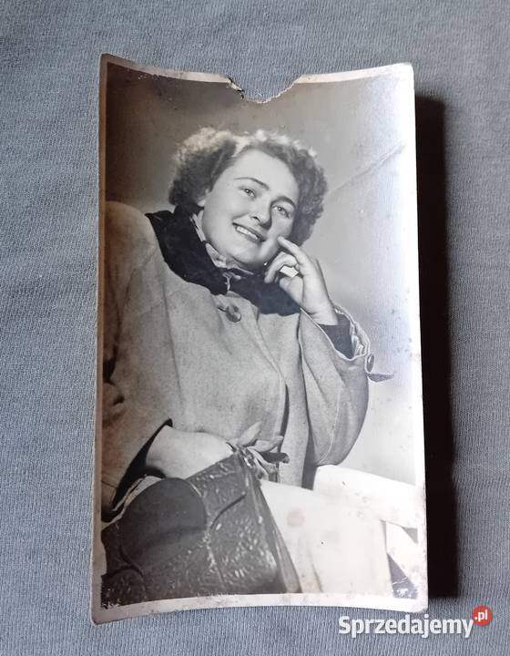 Zabytkowa fotografia Portret kobiety lata 30e wielkopolskie Koźminek