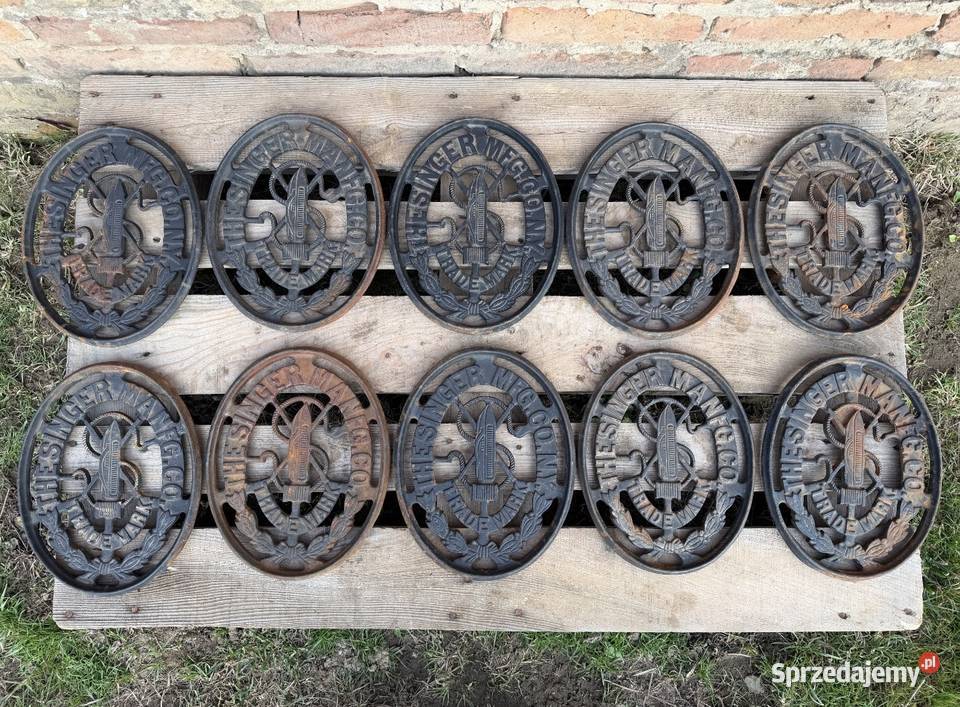 SINGER DUŻY EMBLEMAT STARA MASZYNA DO SZYCIA Bielawa