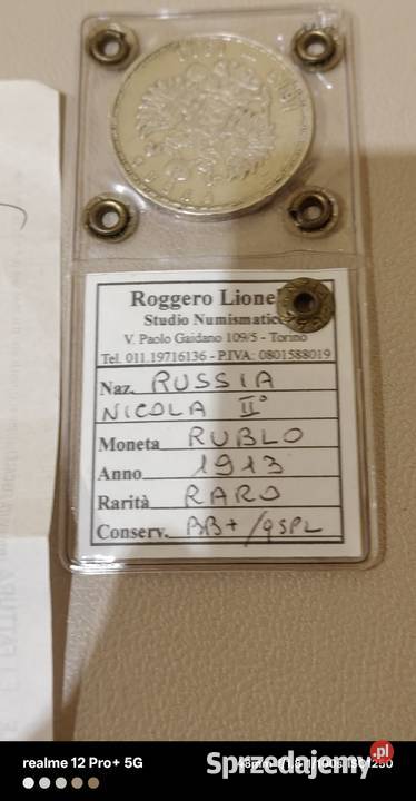 Rubel Rosja 1913 300lecie dynastii Romanowów Ostrów Mazowiecka