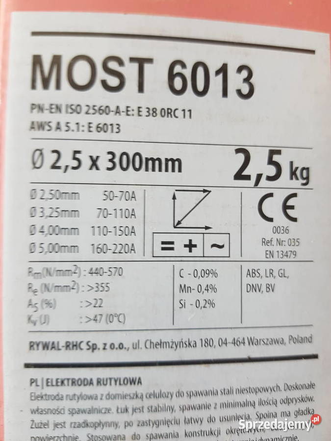 ELEKTRODY SPAWALNICZE RÓŻOWE RUTYLOWE 25 x 300 Spawanie i zgrzewanie Głogowa