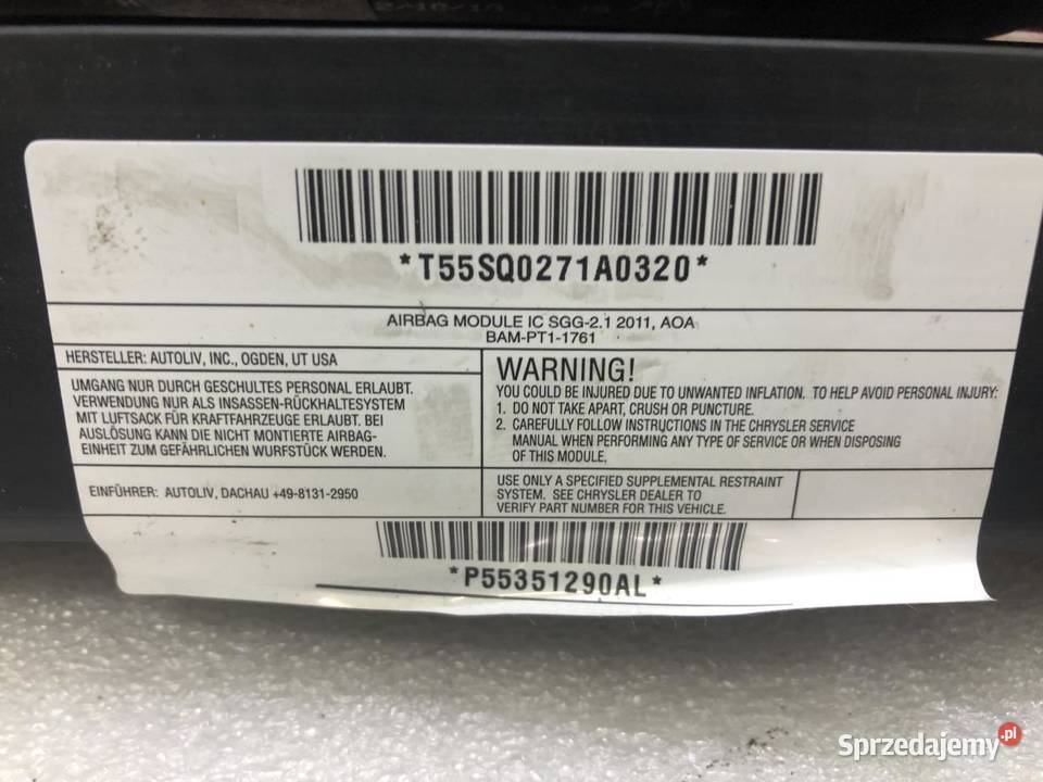KURTYNA AIRBAG PRAWA P55351290AL JEEP COMPASS I sprzedam