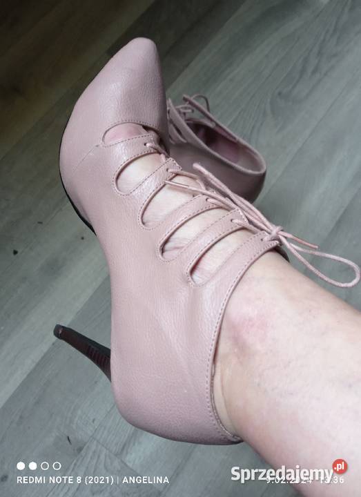 Czółenka szpilki HM pudrowy róż Łódź sprzedam