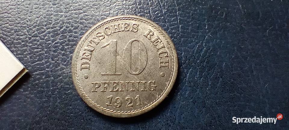 Stare monety 10 fenig 1921 Niemcy cudo Lesko