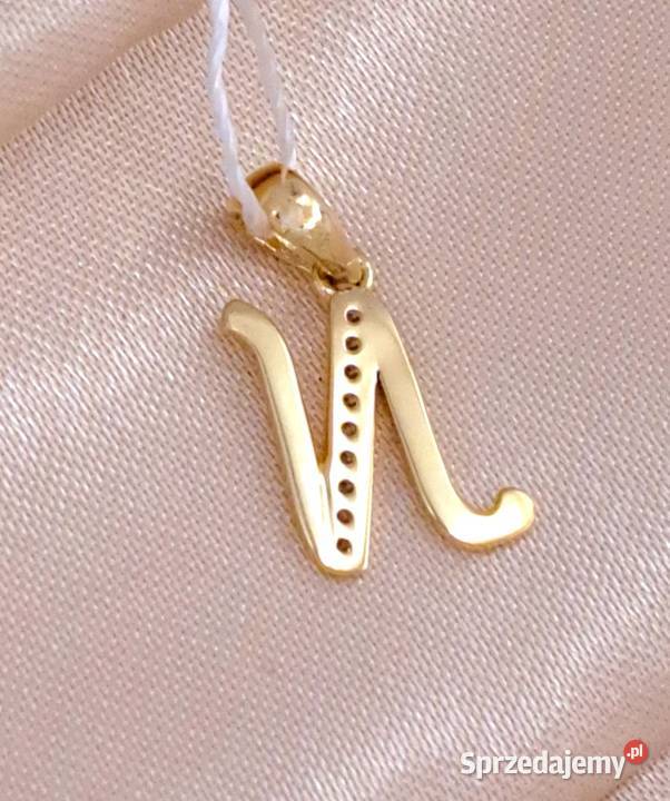 Wisiorek Złoty pr333 Literka N Z572 złote Zegarki i Biżuteria Poznań