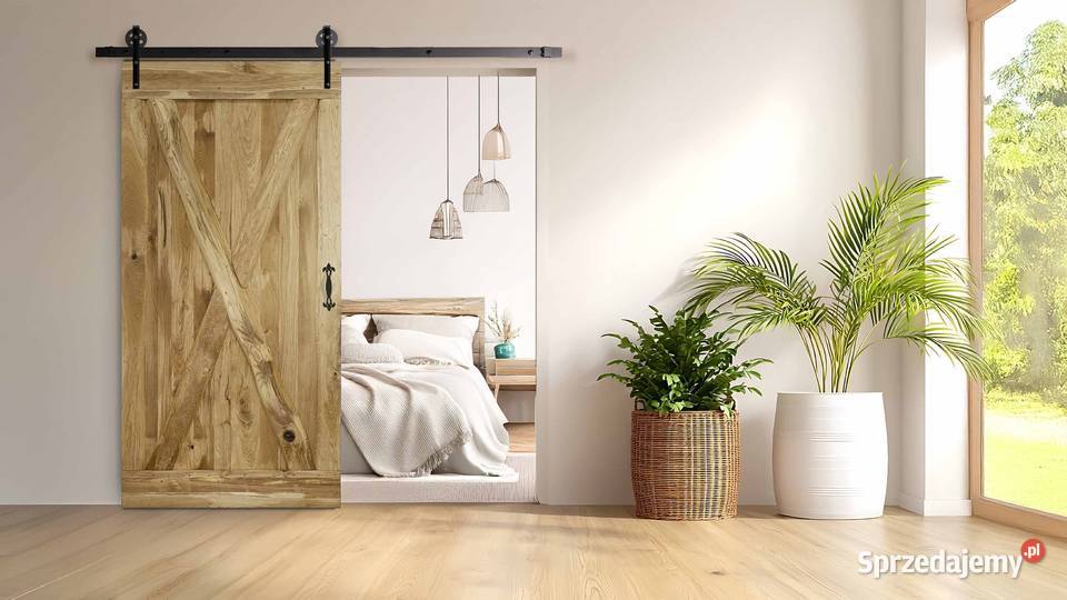 Drzwi przesuwne drewniane dębowe producenta MarX 210cm Chmielnik