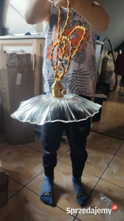 Lampa wisząca sufitowa szklana kwiat Książ Wielkopolski