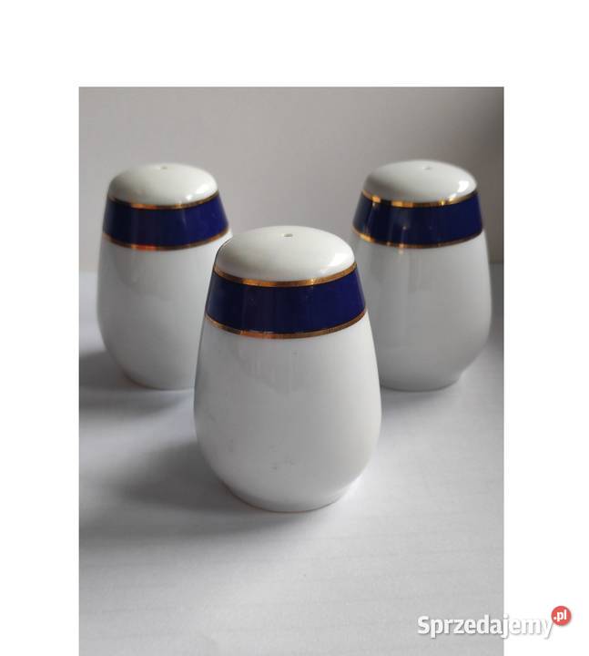 porcelanowa solniczka pieprzniczka złocona Kielce
