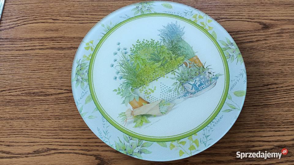 Szklana obrotowa patera piękne żywe wiosenne lubelskie Zamość