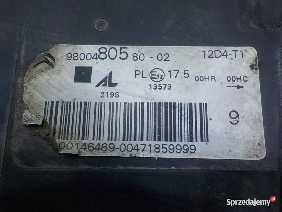 CITROEN C4 PICASSO II 16 EHDI 14r 5D lampa prawy osobowe