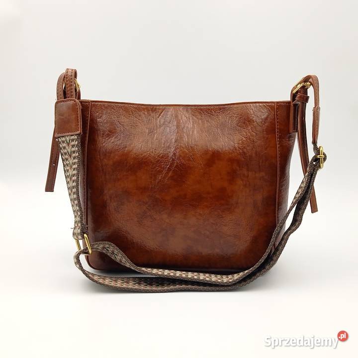 Torebka skórzana na ramie Vintage brąz Dla kobiet Zawiercie sprzedam