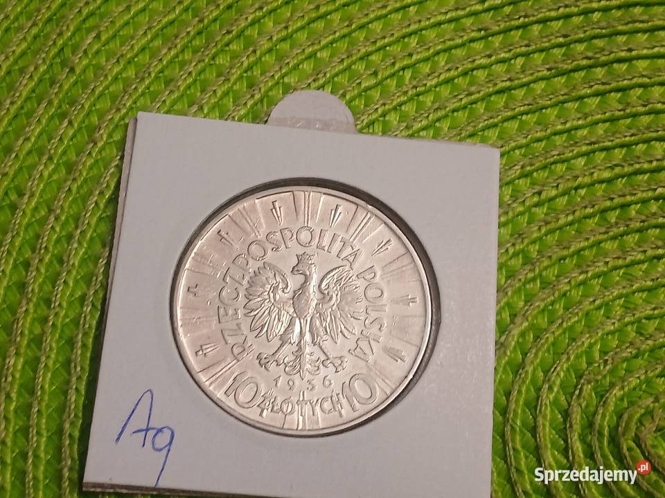 moneta srebrna polska 10 złotych z 1936r Łomża